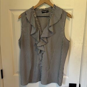 Black and White Striped Sleeveless Top